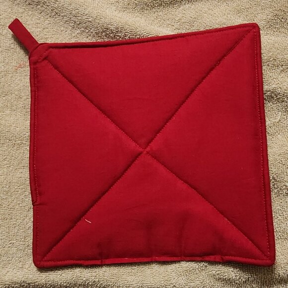 Pot holder or Pot Holder- Red backing with candy cane design - Picture 2 of 3